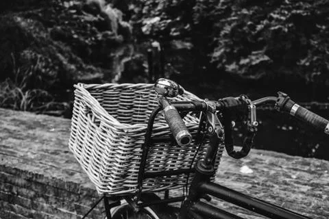 Basket for bicycle Stock Photos