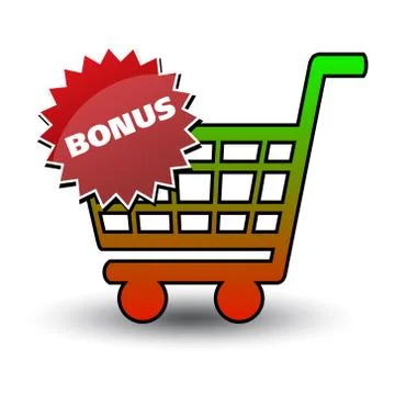 Basket black ticket bonus Illustrazione stock