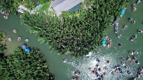 Basket Boat in vietnam Video stock 280920463