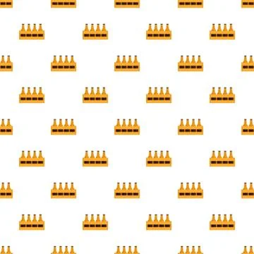 Basket of bottle beer pattern seamless vector 스톡 일러스트