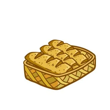 Basket of bread. Element and the logo of the bakery. 库存插图