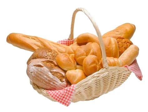 Basket of bread Stock Photos