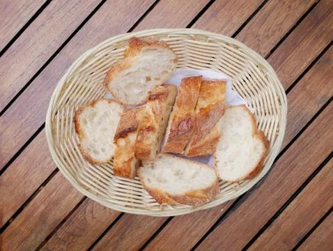 Basket with bread Stock Photos