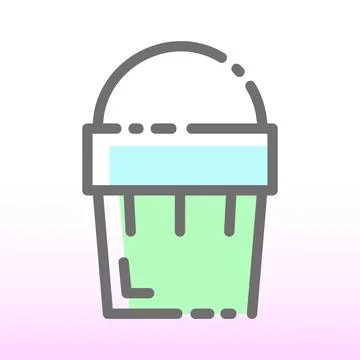 Basket bucket e commerce colored icon logo. Stock Illustration