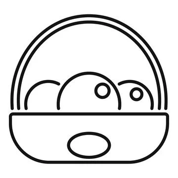 Basket carrying eggs, representing easter, harvest, and food Stock Illustration