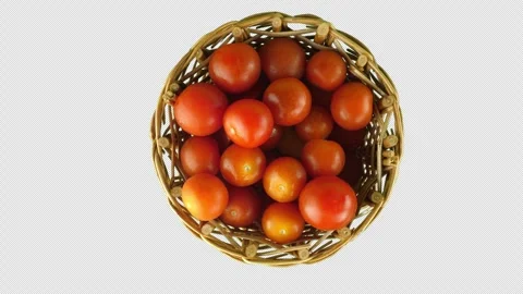 Basket with cherry tomatoes (alpha channel) 動画素材 242426012