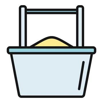 Basket container full of sand for play Stock Illustration