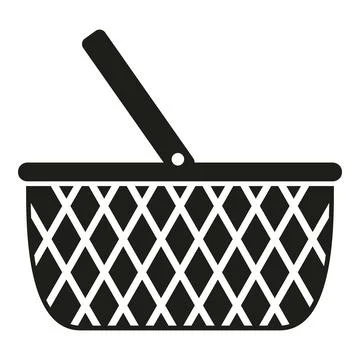 Basket container icon simple vector. Picnic wicker Stock Illustration