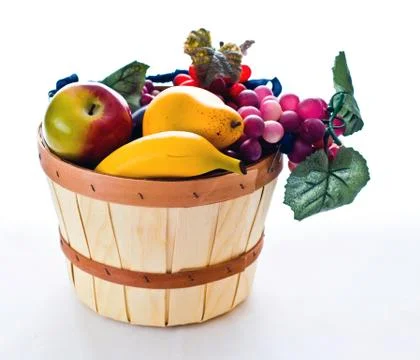 Basket Containing Fruit Stock Photos