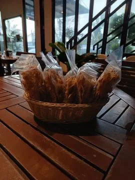 A Basket of Crackers Stock Photos