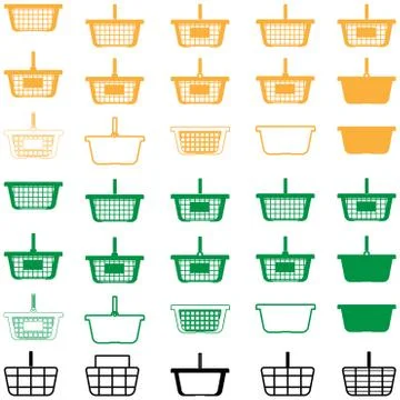 Basket different colour - set icons. Stock Illustration