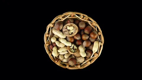 Basket with different nuts Stock-Footage 242234091