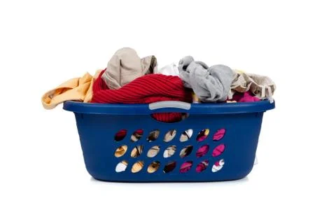 Basket of dirty laundry Stock Photos