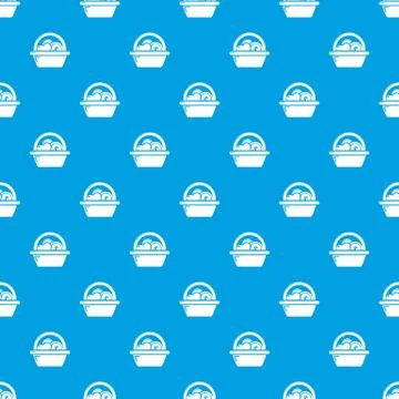 Basket donate pattern vector seamless blue Stock Illustration