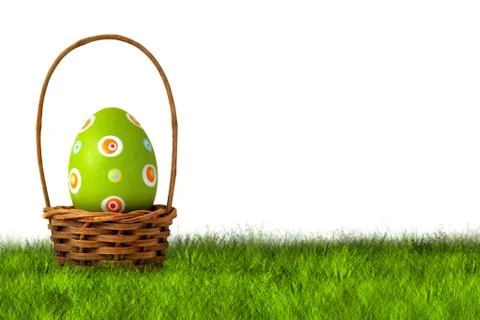 Basket for Easter Egg hunt Stock Photos