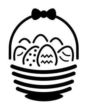 Basket of Easter Eggs Easter stencil for cookies or painting eggs Stock Illustration