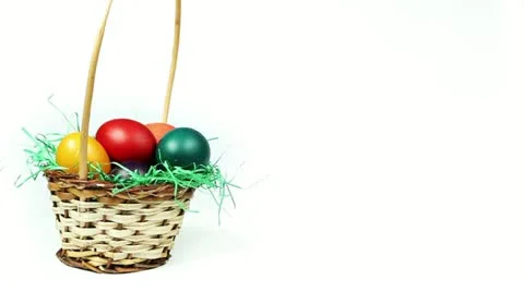 Basket of Easter Eggs Stock Footage 21209100