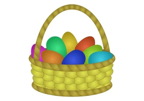 Basket with easter eggs Stock Illustration