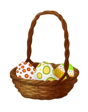 Basket with easter eggs Stock Illustration