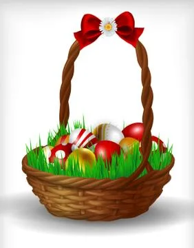 Basket with easter eggs Stock Illustration