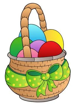 Basket with Easter eggs Stock Illustration