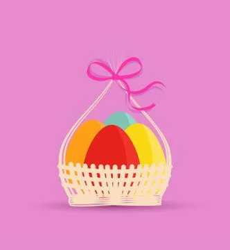 Basket with Easter eggs Stock Illustration