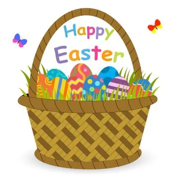 Basket with easter eggs Stock Illustration