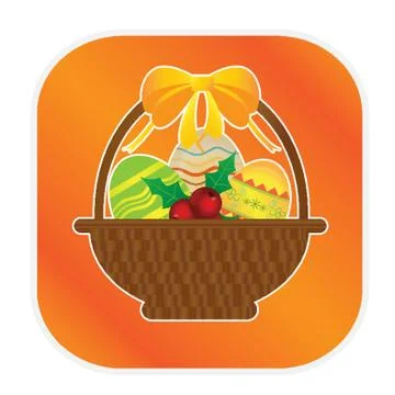 Basket Of Easter Eggs Stock-Illustration