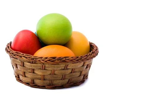 Basket with easter eggs Фото