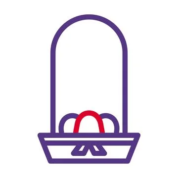 Basket egg icon duocolor red purple colour easter symbol illustration. 스톡 일러스트