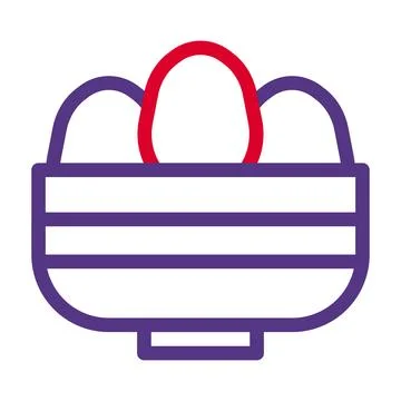 Basket egg icon duocolor red purple colour easter symbol illustration. Stock Illustration