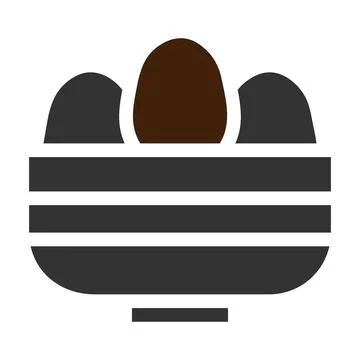 Basket egg icon solid grey brown colour easter symbol illustration. Stock Illustration