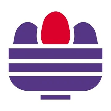 Basket egg icon solid red purple style easter illustration vector element a.. Stock Illustration