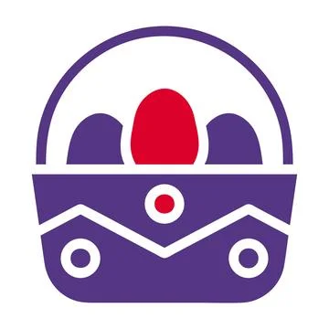 Basket egg icon solid red purple style easter illustration vector element a.. Stock Illustration