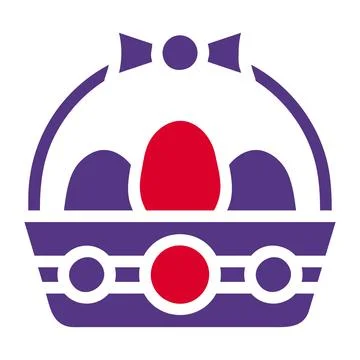 Basket egg icon solid red purple style easter illustration vector element a.. Stock Illustration