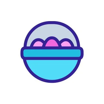 Basket with egg icon vector. Isolated contour symbol illustration Illustrazione stock