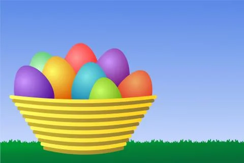 Basket with eggs Stock Illustration