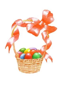Basket of eggs Stock Illustration