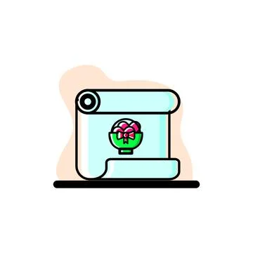 Basket of Eggs Paper Scroll Conceptual Vector Illustration Design Icon Stock Illustration