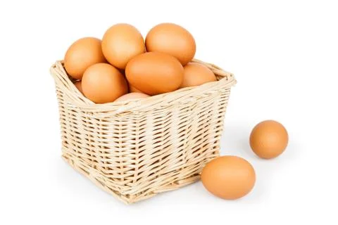 Basket Of Eggs Stock-Fotos