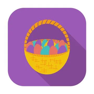 Basket of eggs single icon. Stock Illustration