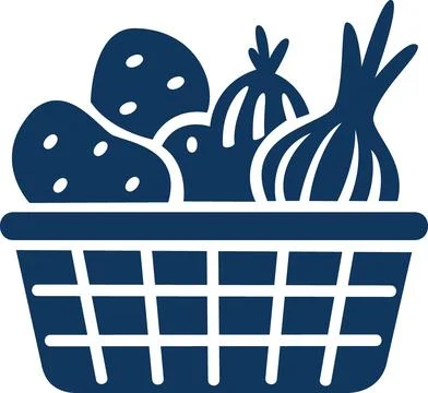 Basket filled with fresh vegetables icon Stock Illustration