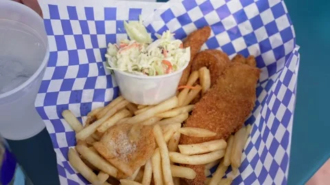 Basket of fish and chips Stock Footage 158411326