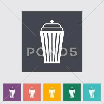 Basket flat single icon. Stock Illustration
