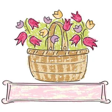 Basket with flowers Stock-Illustration