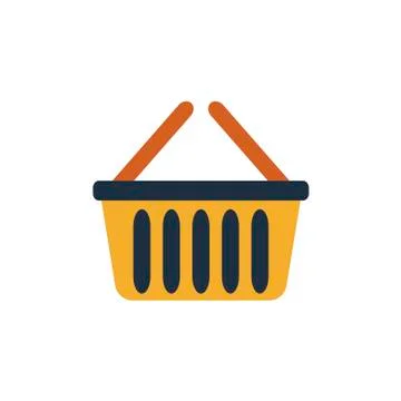 Basket of food on white background. Vector illustration in trendy flat style Stock Illustration