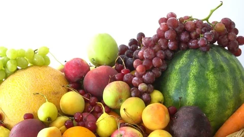 Basket Of Fresh Fruit Stock Footage 91574218