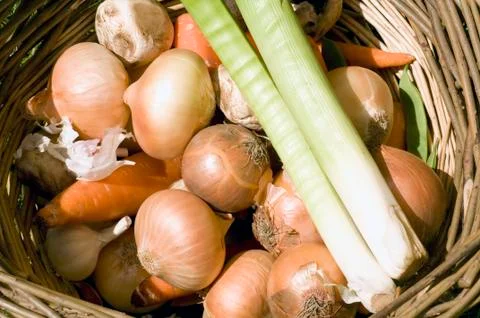 Basket of fresh vegetables Stock Photos