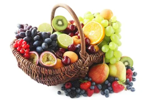 Basket Of Fruit Stock Photos