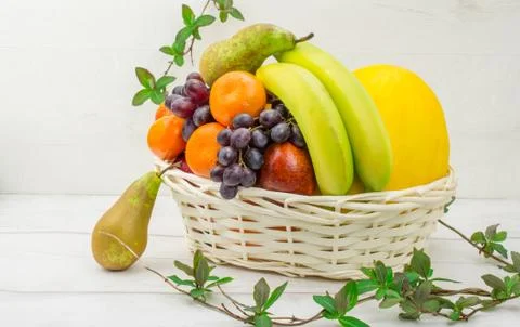 Basket of fruit Stock Photos